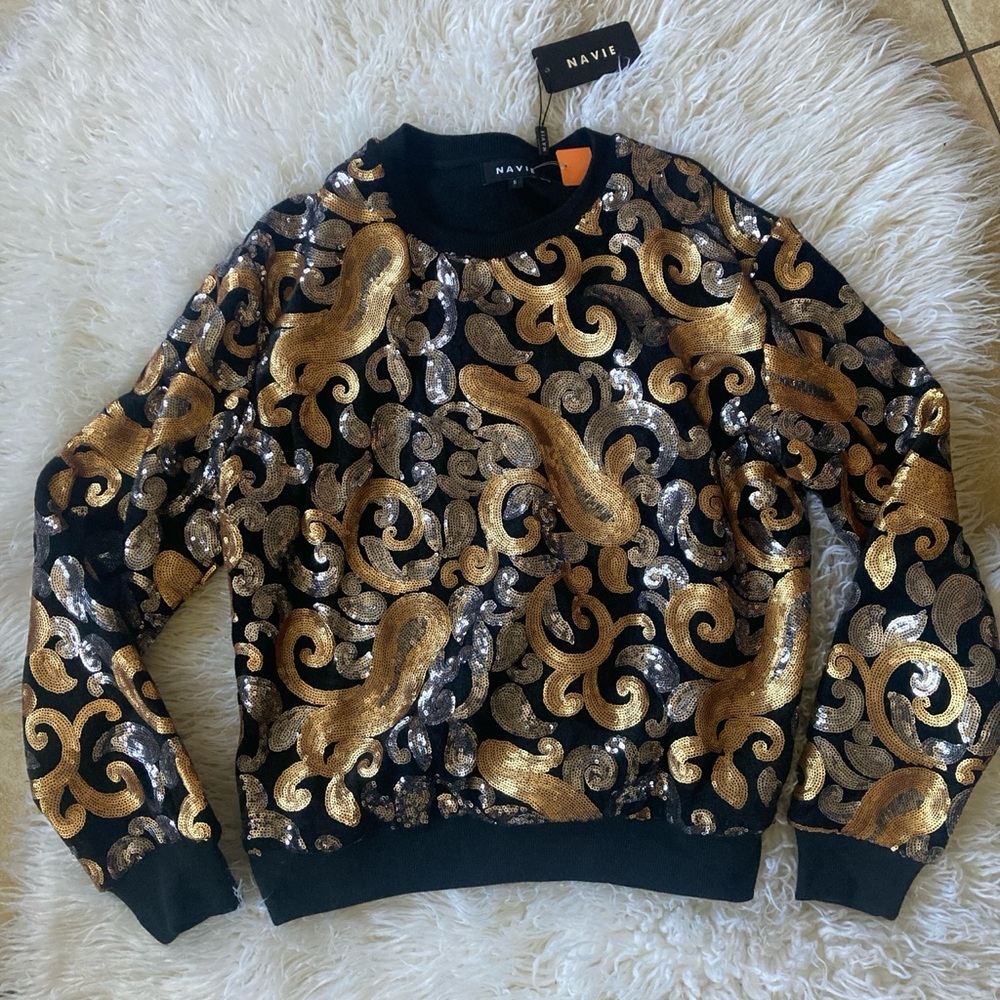 Black Sequin Sweater